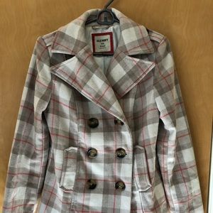 Old Navy plaid pea coat.